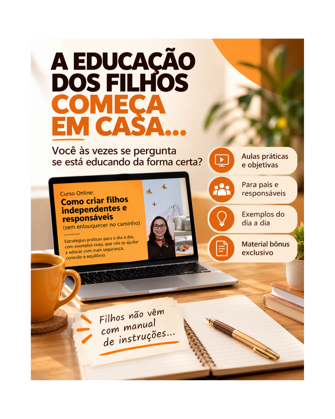 Capa do curso Como criar filhos independentes e responsáveis